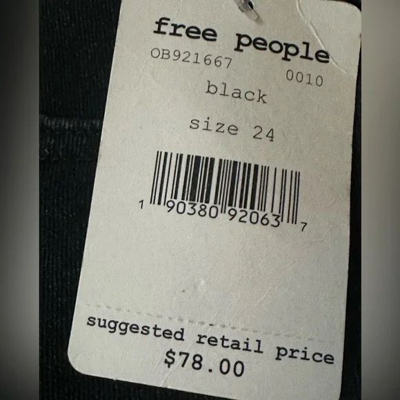 NWT Free People We the Free Raw Hem High-Rise Jegging Washed Black Denim Jeans - Picture 8 of 11